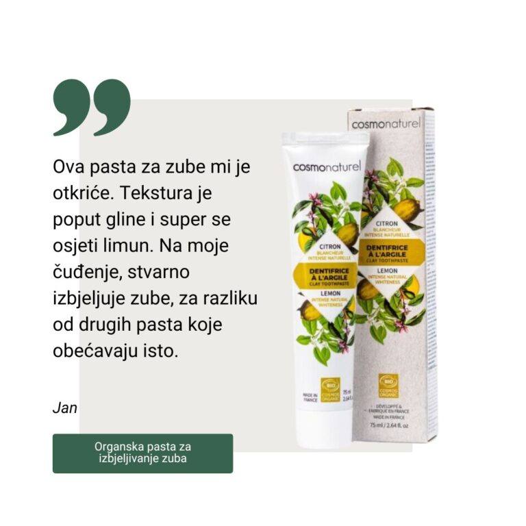 Organska pasta za izbjeljivanje zuba