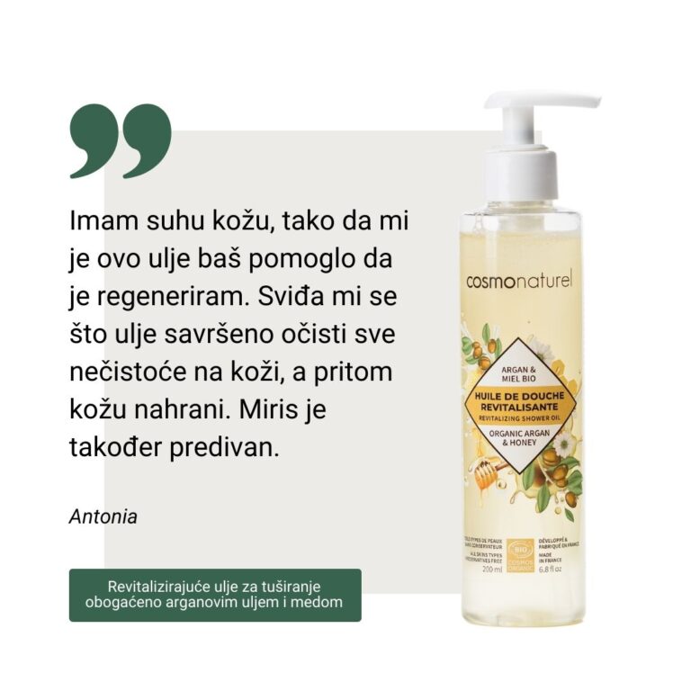 Revitalizirajuće ulje za tuširanje obogaćeno arganovim uljem i medom